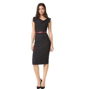 Black Halo Jackie O Polka Dot Dress Size 8